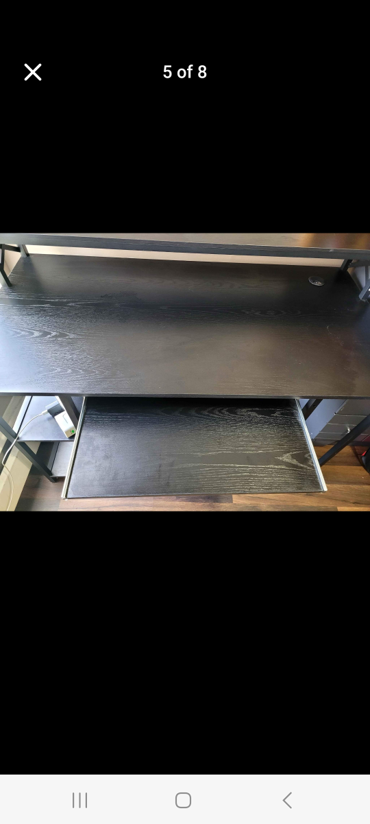 Black Computer Desk with Storage - photo 5
