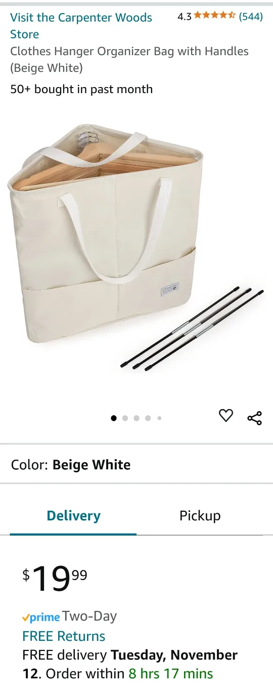 Clothes Hanger Organizer Bag with Handles image indicator(3)