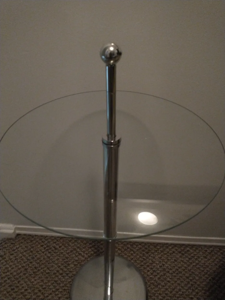 Glass and Chrome Accent Table image indicator(3)