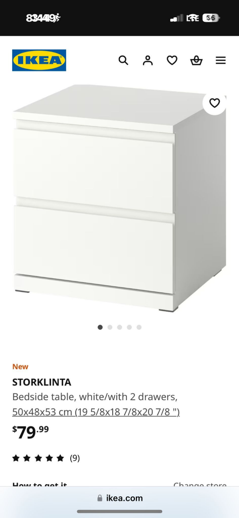 IKEA STORKLINTA Bedside Table - photo 4
