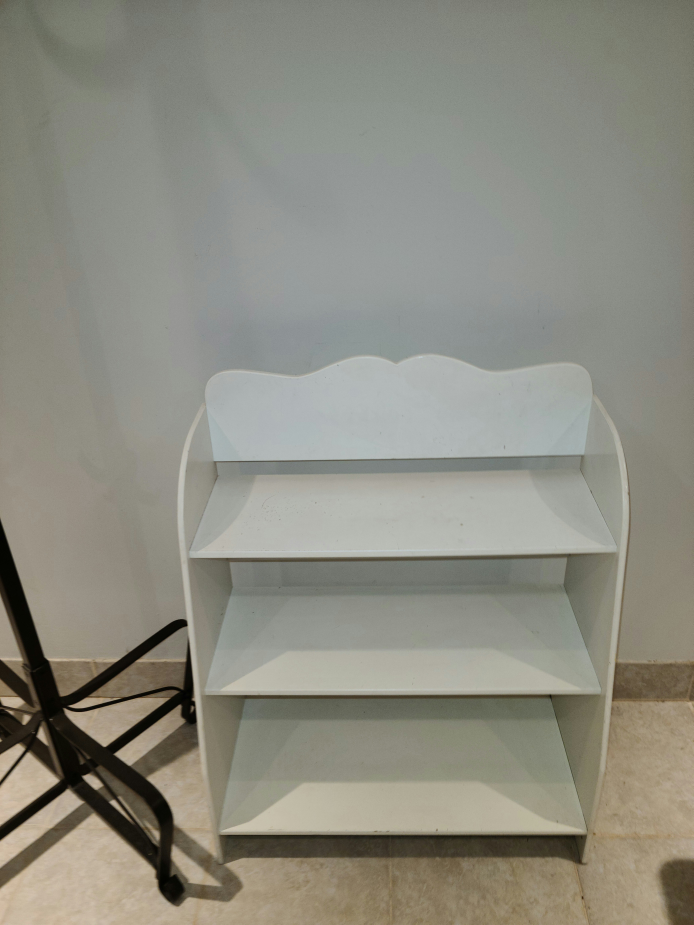 White 3-shelf Storage Unit for shoes