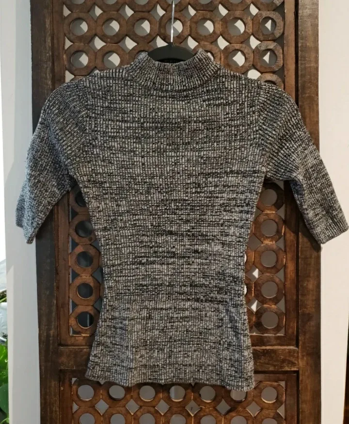 Ribbed Knit Mock Neck Top thumbnail