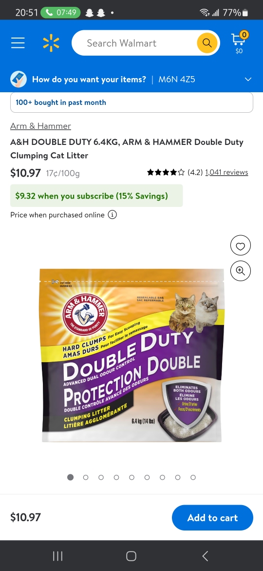 Arm & Hammer Double Duty Clumping Cat Litter 6.4kg - photo 2