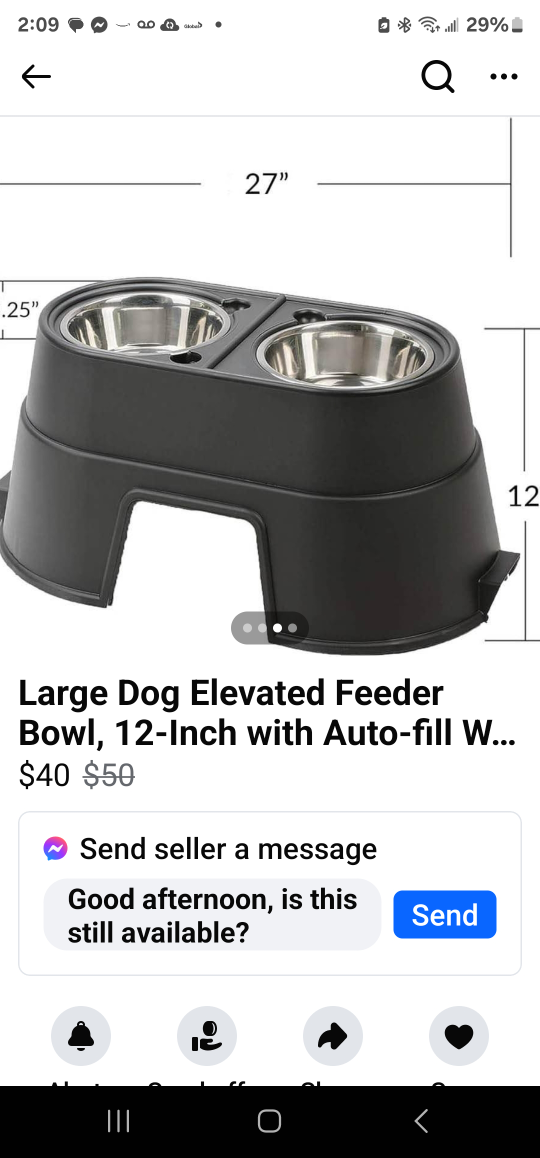 Large Dog Elevated Feeder Bowl, 12-inch - photo 3