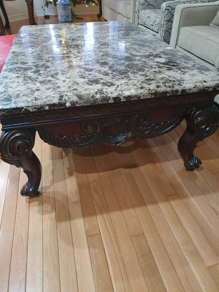 Marble Top Coffee Table Set - photo 4