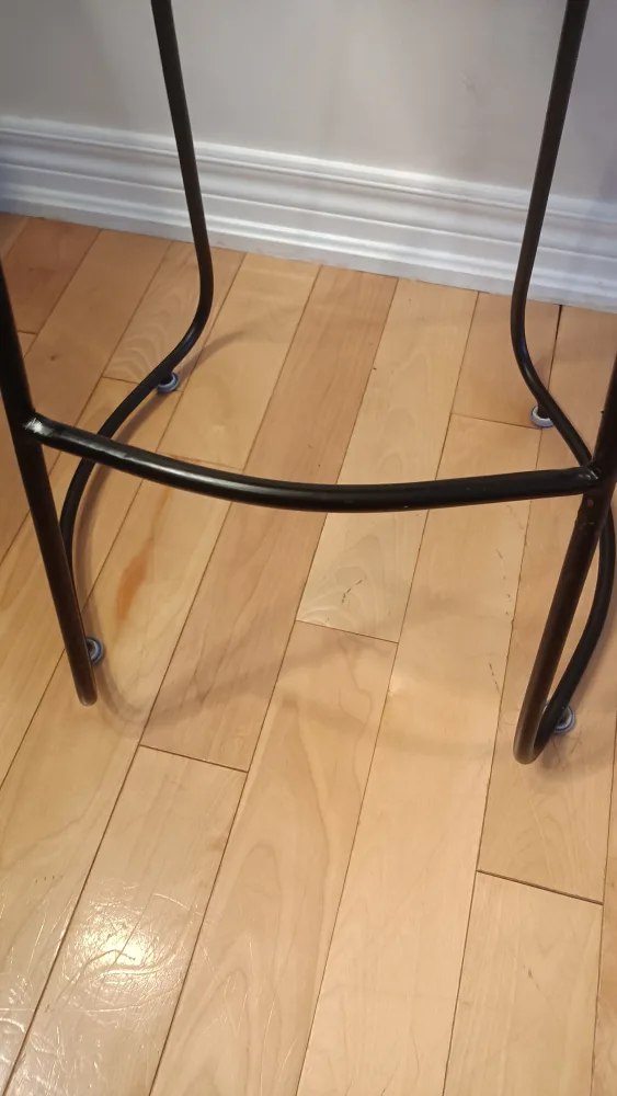 Two Wooden Bar Stool with Black Metal Frame image indicator(6)