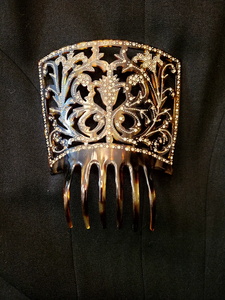 *Vintage Tortoise Shell Hair Comb image indicator(4)