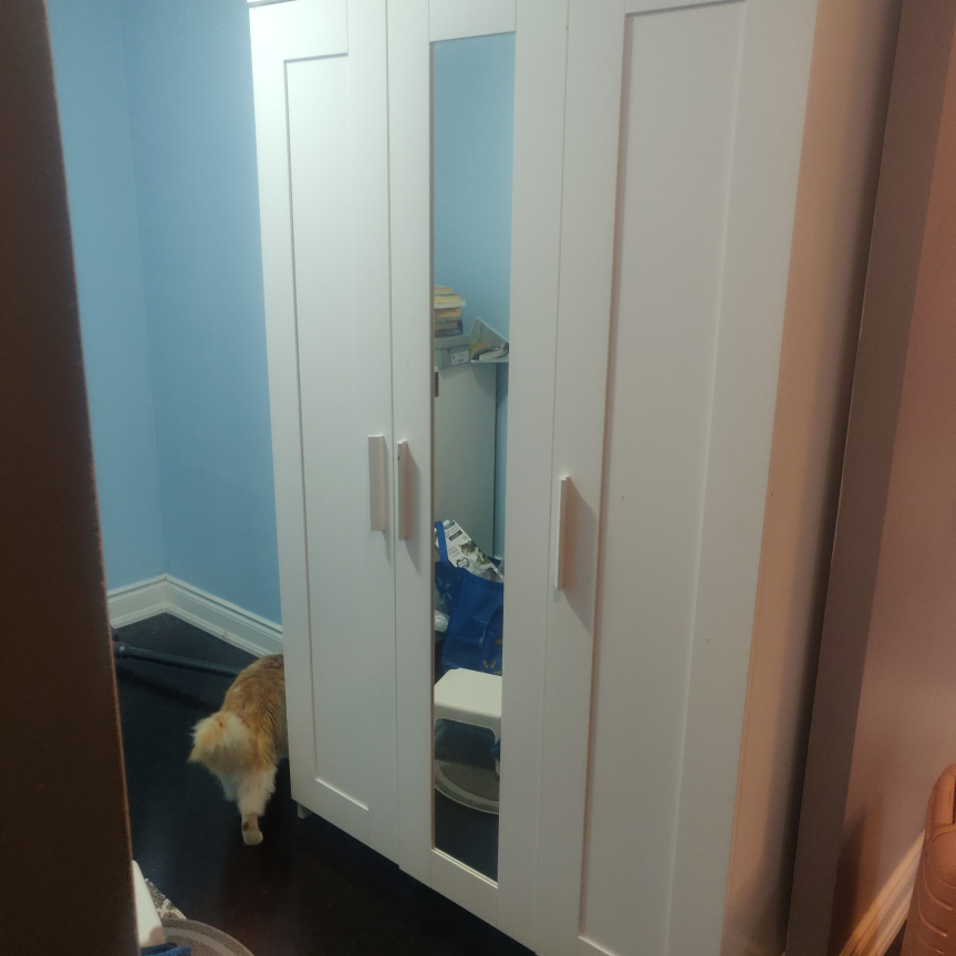 White Wardrobe with Mirror - IKEA