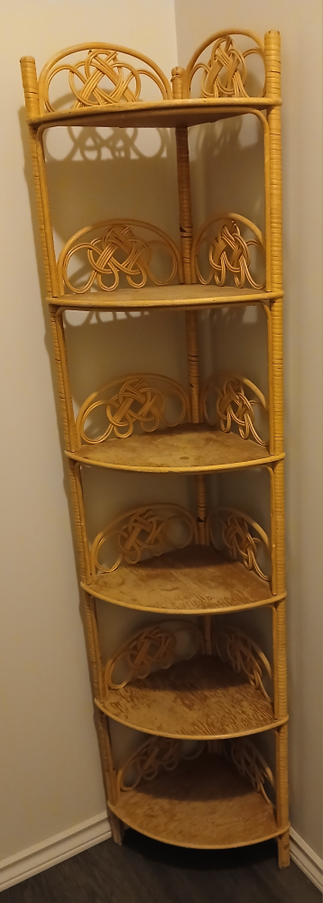Corner Rattan Shelf Unit