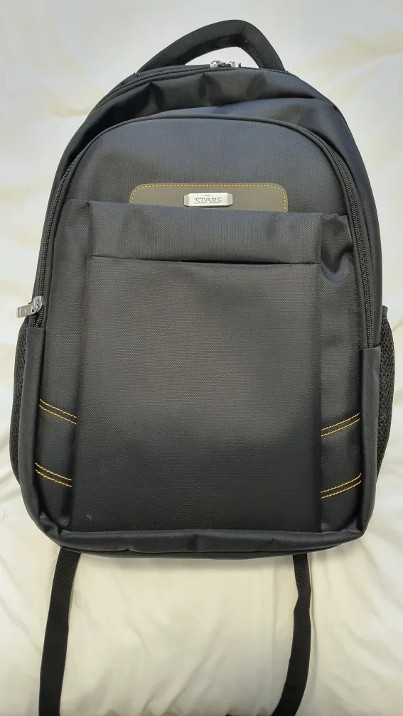Black Backpack with Yellow Stitching thumbnail