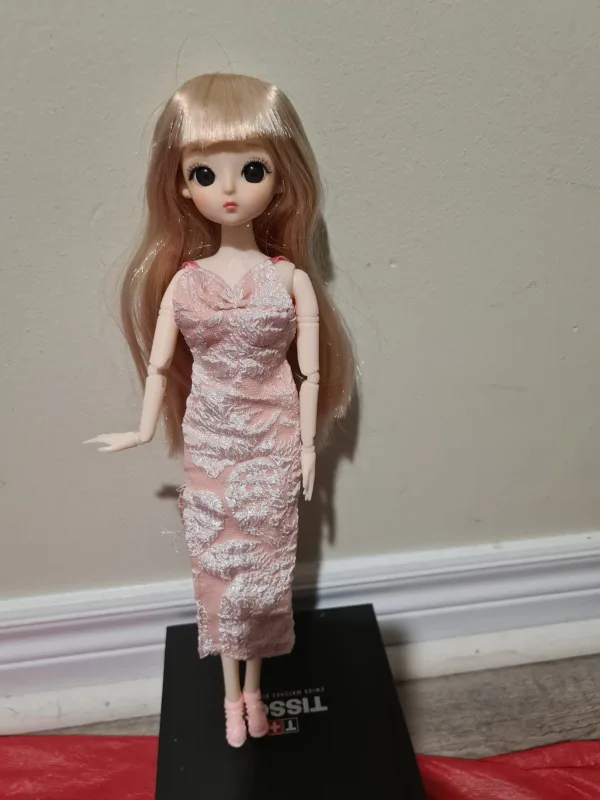 Articulated Doll with Strawberry Blonde Hair & inset glass eyes image indicator(3)