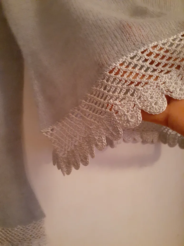 Light Grey Sweater with Lace Detail image indicator(5)