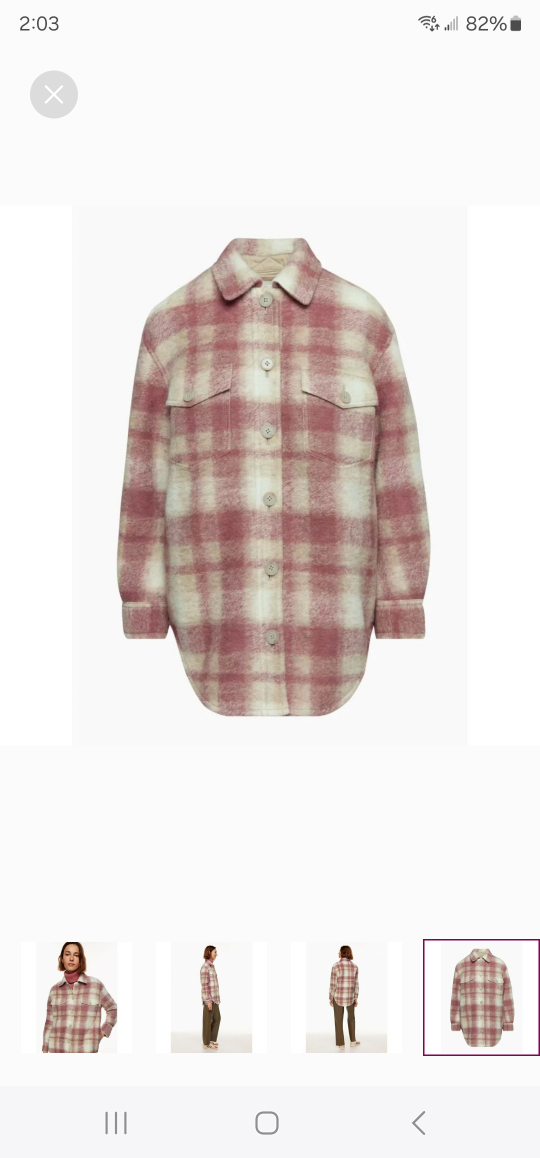NWT L Wilfred Ganna Plaid Oversized Shirt Jacket - photo 2