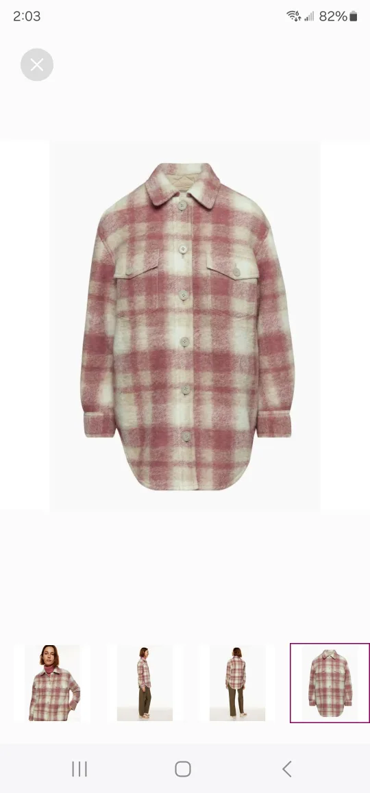 NWT L Wilfred Ganna Plaid Oversized Shirt Jacket image indicator(2)