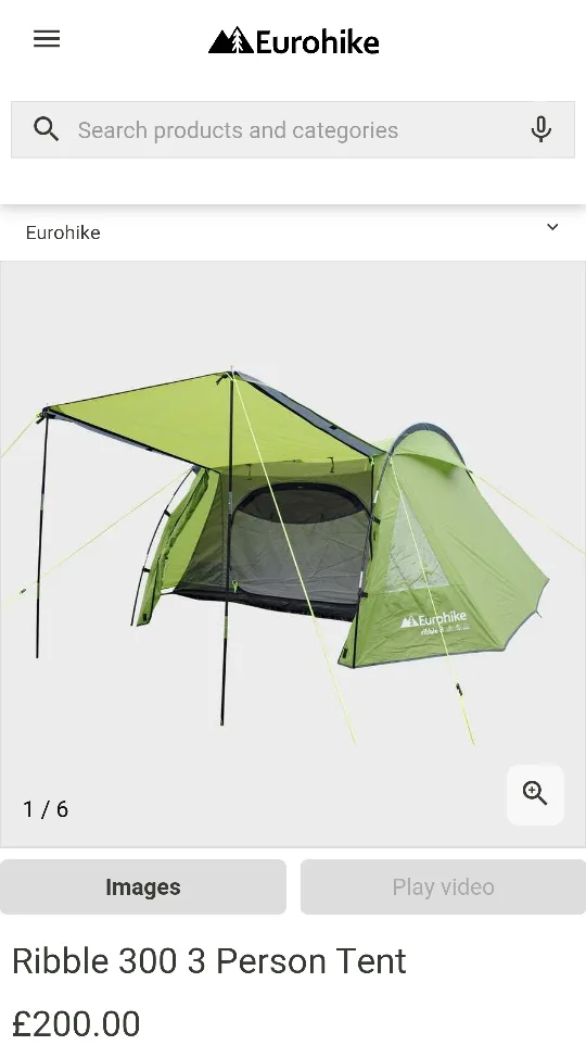 Eurohike Ribble 3 Person Tunnel Tent #thriftypicks thumbnail