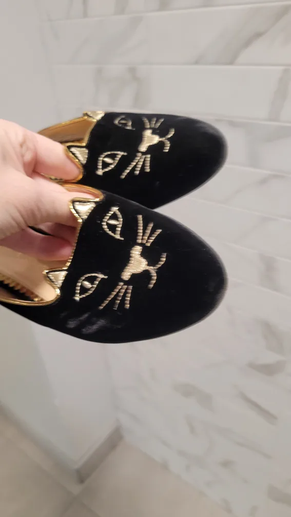 Authentic Charlotte Olympia Black Velvet Kitten Mules image indicator(7)