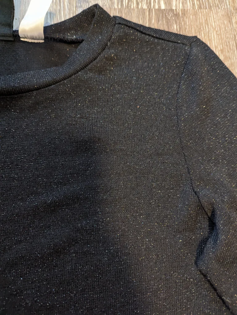 Black Glitter Long Sleeve Top image indicator(2)