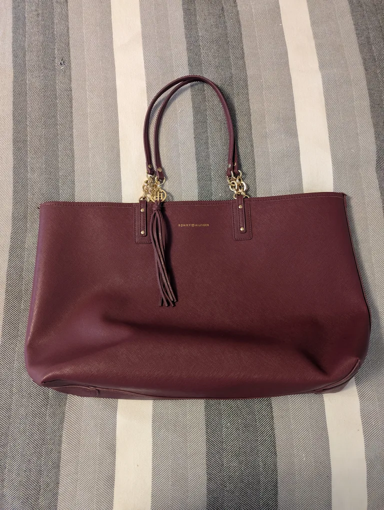Tommy Hilfiger Burgundy Tote Bag thumbnail