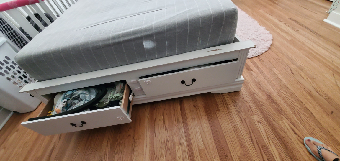White Queen Bed Frame with Storage - photo 2