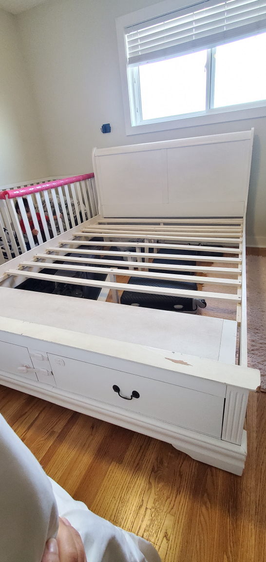 White Queen Bed Frame with Storage - photo 3