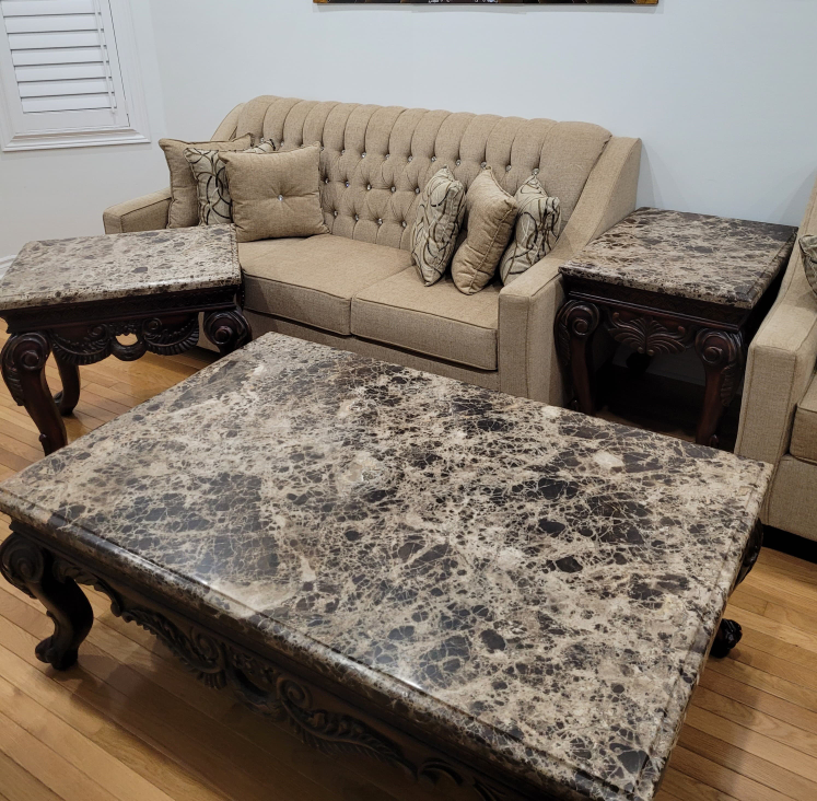 Marble Top Coffee Table Set - photo 5