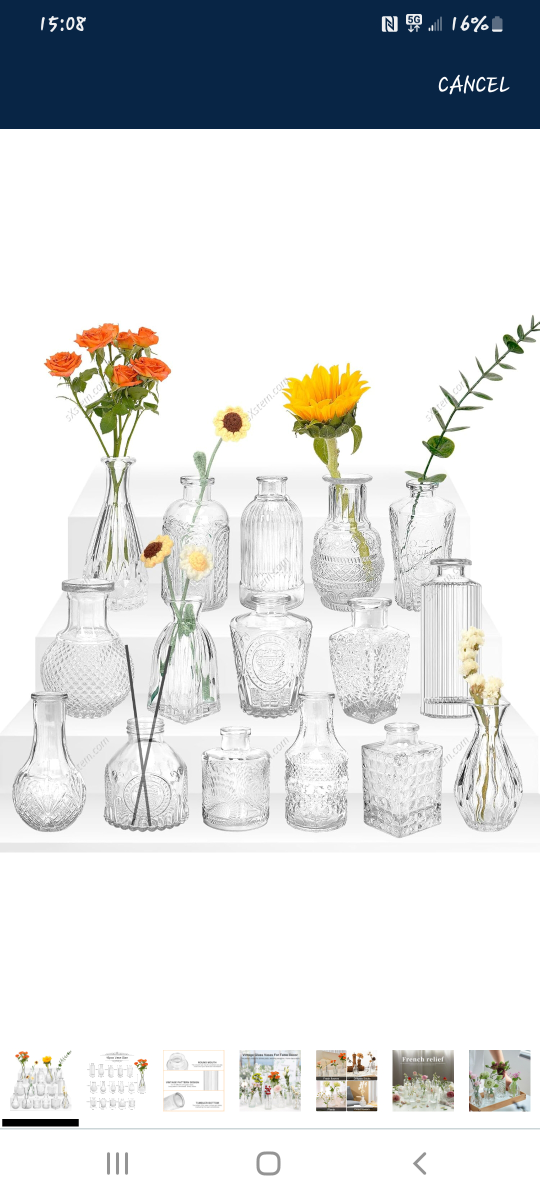 Glass Bud Vases 16 pieces Set. BNIB ***Please Read*** - photo 4