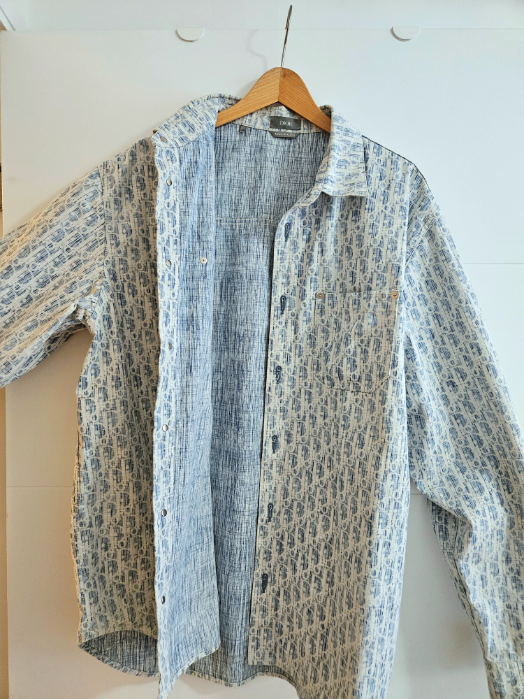 Dior Oblique Kasuri Cotton Denim Blue and white - photo 3