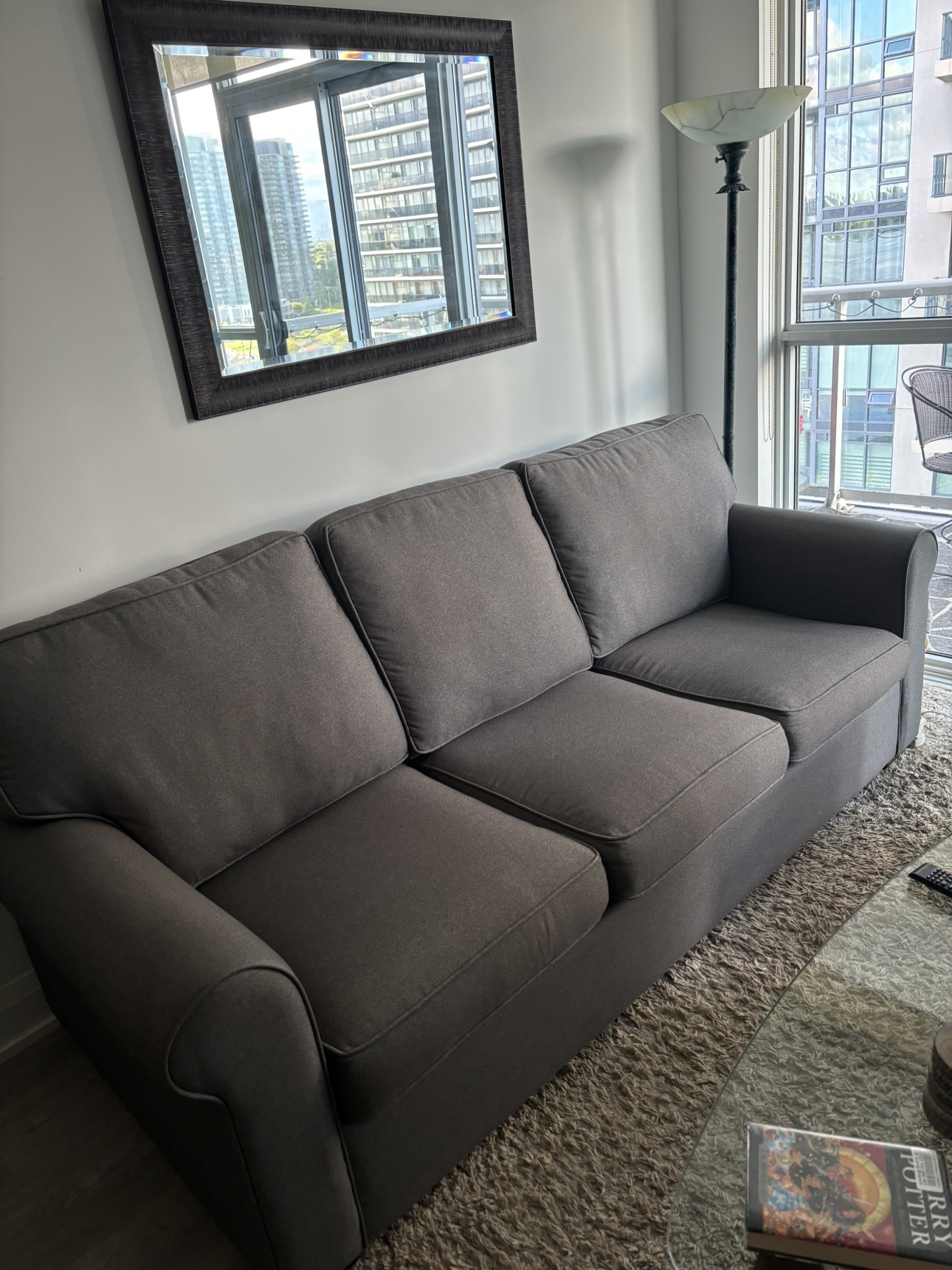 Grey Sofa bed-queen size mattress included - photo 4