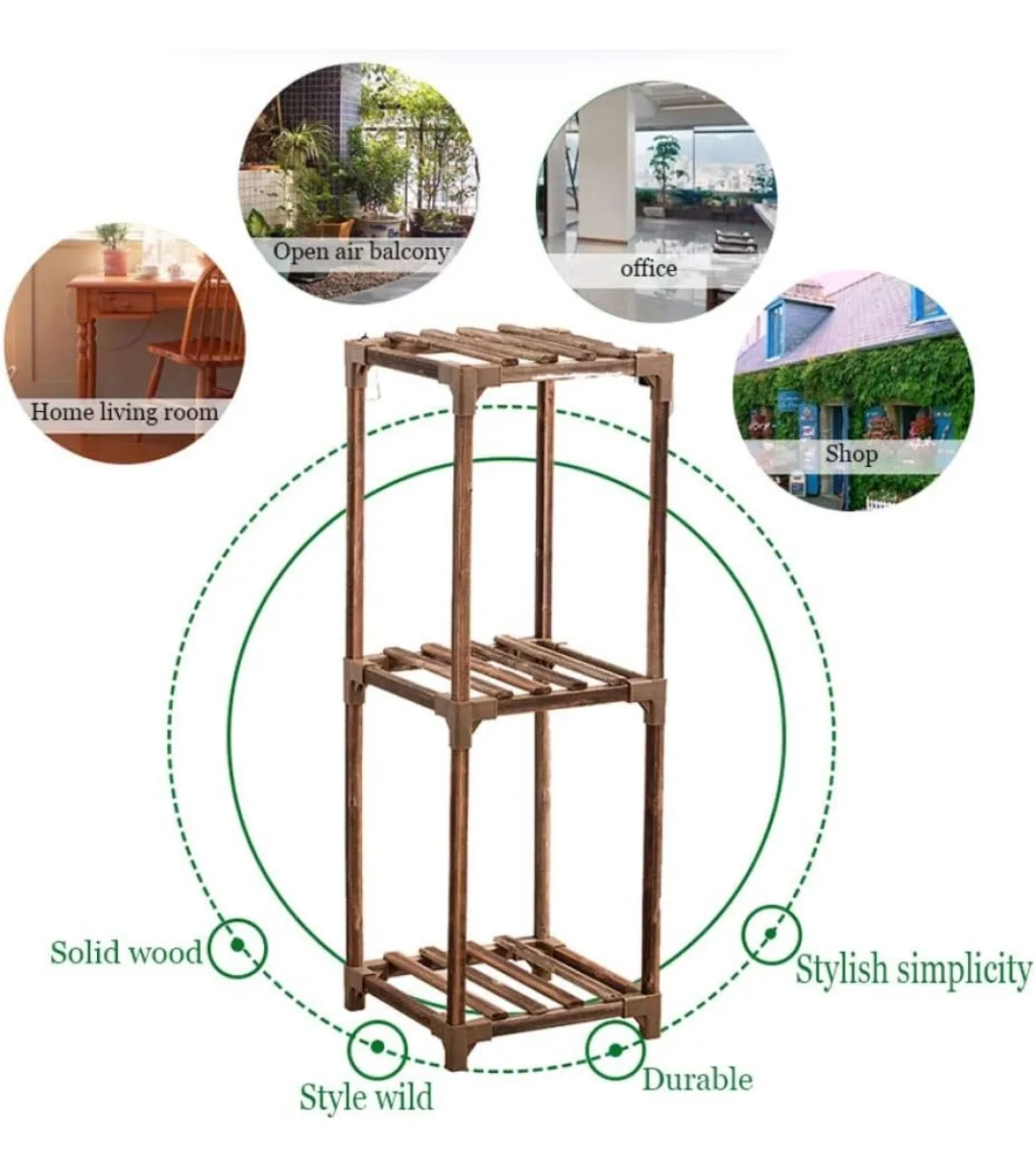 Wooden Plant Stand Shelf image indicator(3)