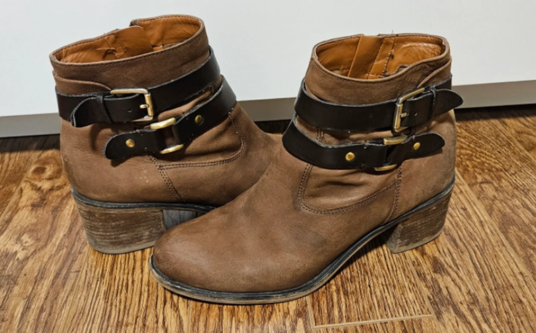 Franco Sarto Brown Ankle Boots with Buckle - photo 4