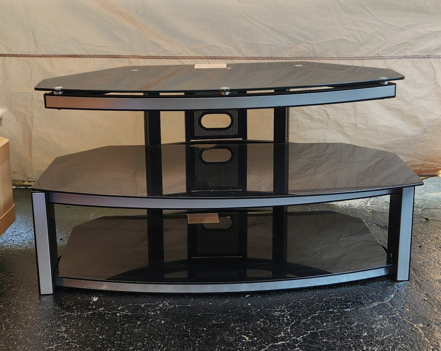 Black Glass TV Stand