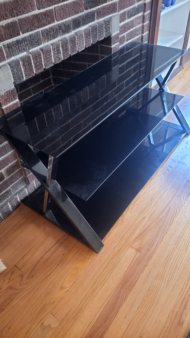 Black Glass TV Stand