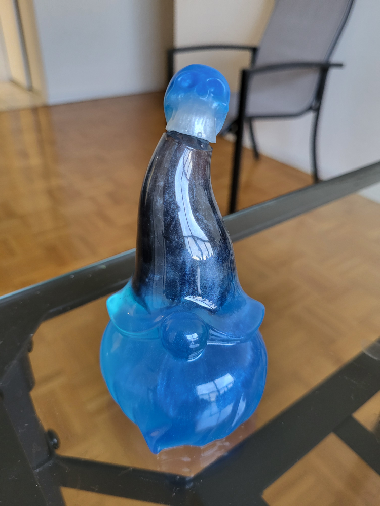 Blue and Black Resin Gnome Figurine