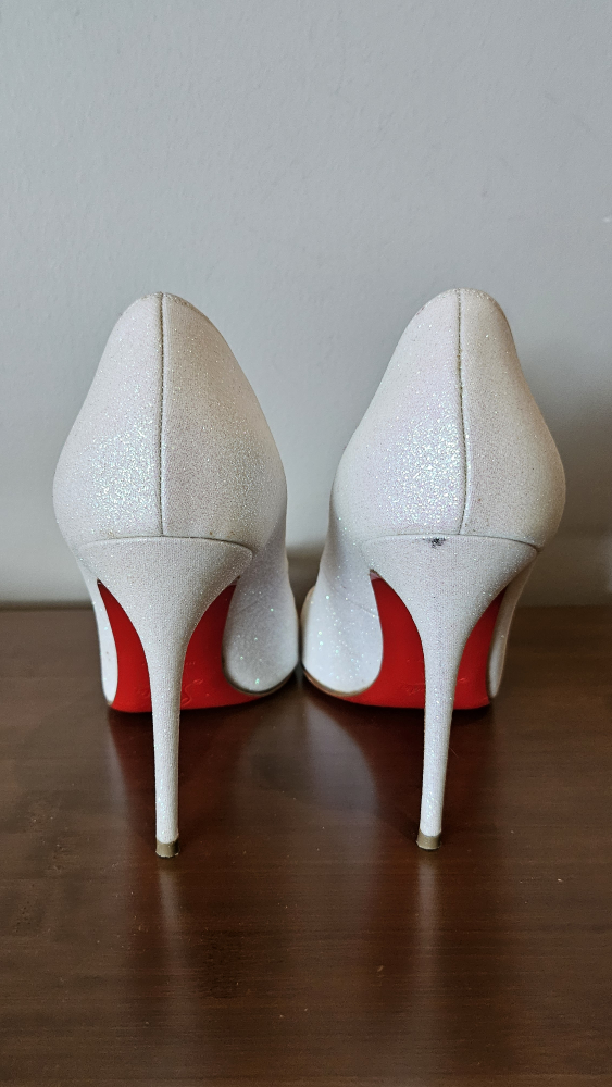 Christian Louboutin So Kate White Glitter Pumps - photo 3
