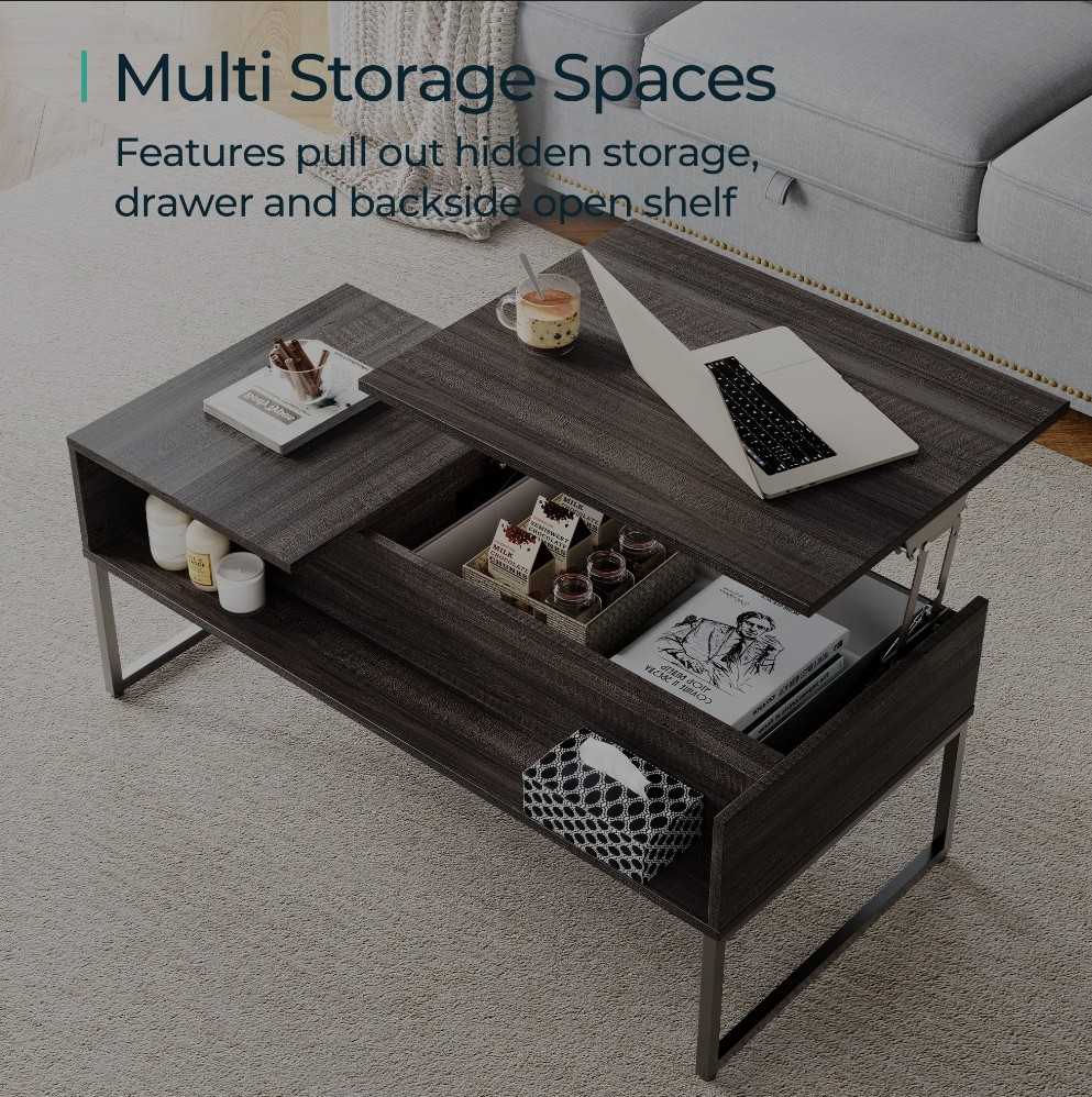 Linsy Home Lift Top Coffee Table with Storage $60 - photo 5