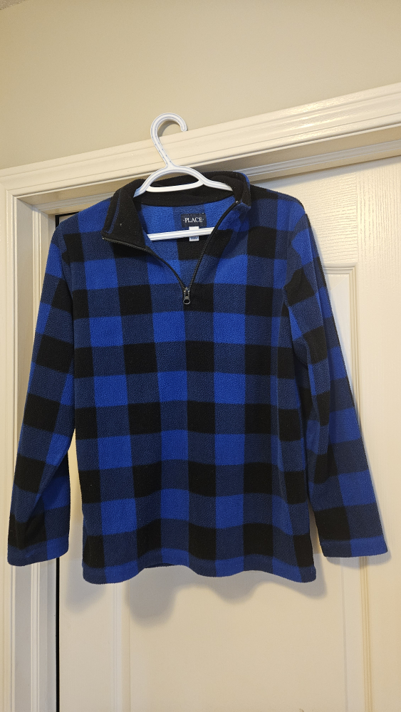 Place Blue and Black Plaid Fleece Pullover