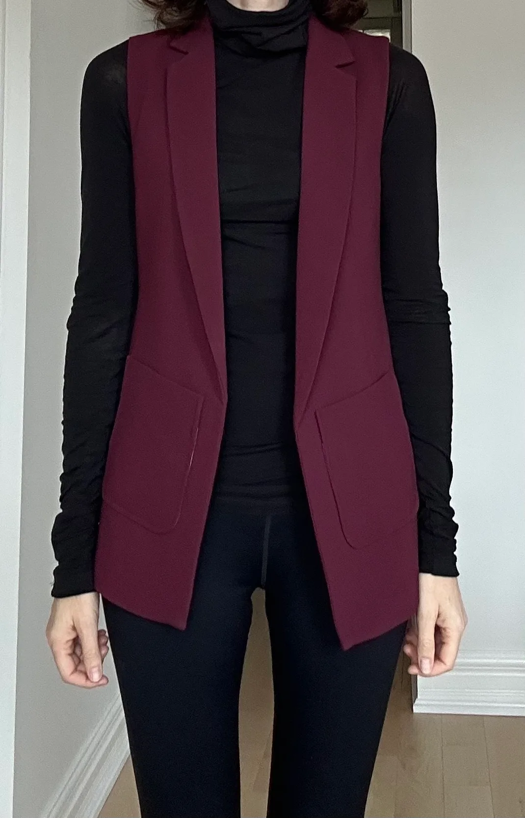 Twik Burgundy Sleeveless Blazer Vest image indicator(4)
