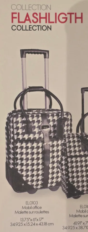 NEW! ELLE Unique & Trendy Rolling Carry-On Office Suitcase image indicator(9)