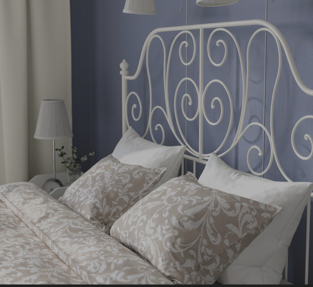 LEIRVIK bed frame, white/Luröy, 150x200 cm White, Full 🧡 - photo 3