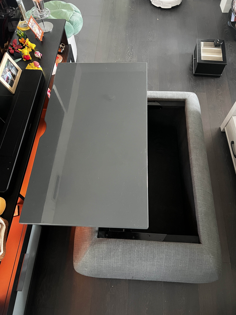 Grey Storage Ottoman Coffee Table - photo 2