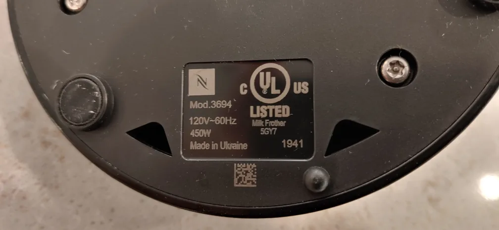 Nespresso Aeroccino Milk Frother base 🧡 image indicator(4)