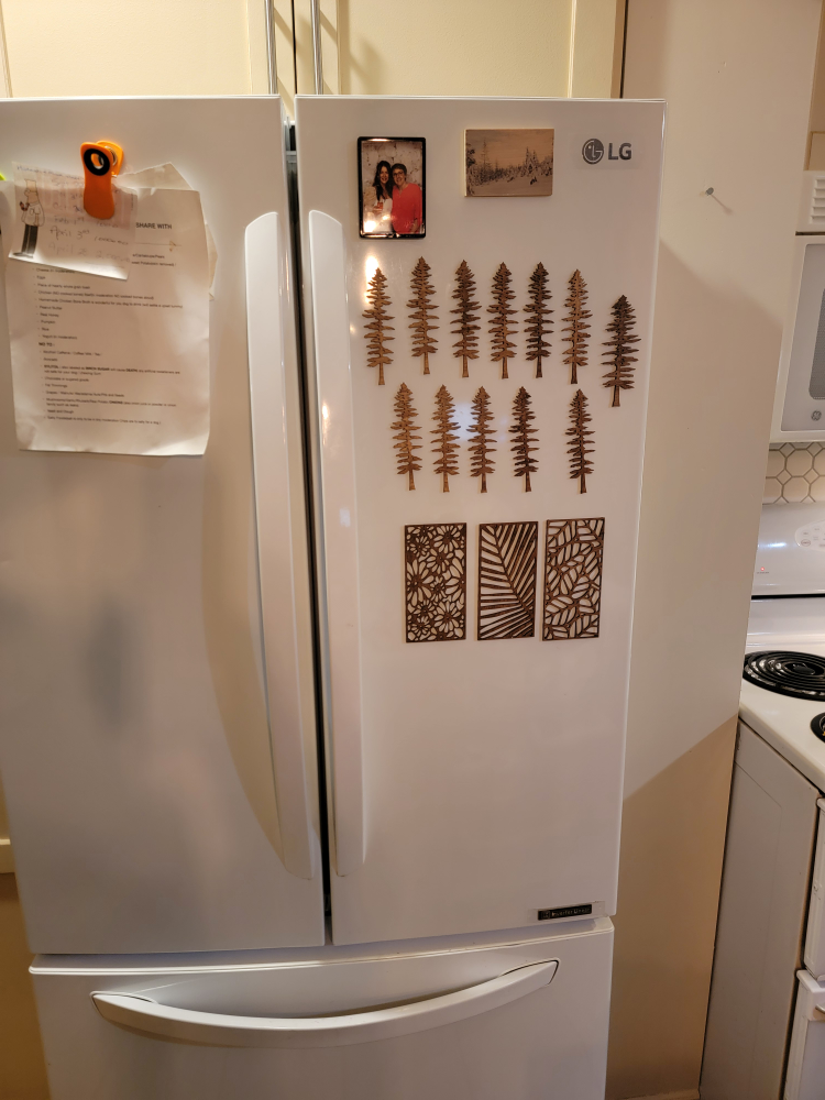 Wooden Sitka Sprice Fridge Magnets - set of 6 - photo 2
