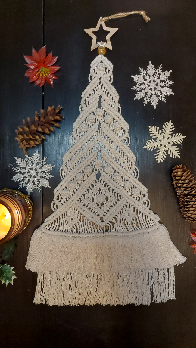 Christmas Tree Macrame Wall Hanging Decoration
