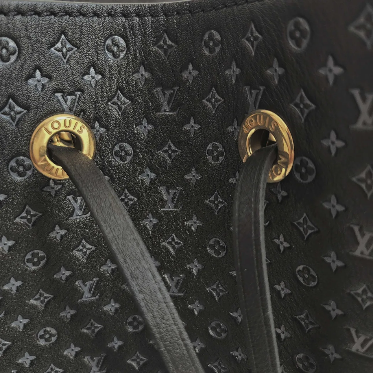 Louis Vuitton Black Calfskin Nanogram Neonoe BB Bag image indicator(5)