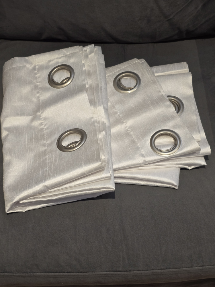White Grommet Top Curtains - photo 2