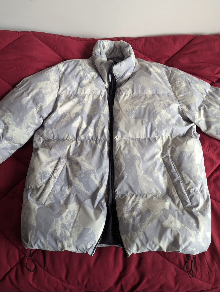 BoohooMAN Reflective Mountain Camo Puffer Jacket