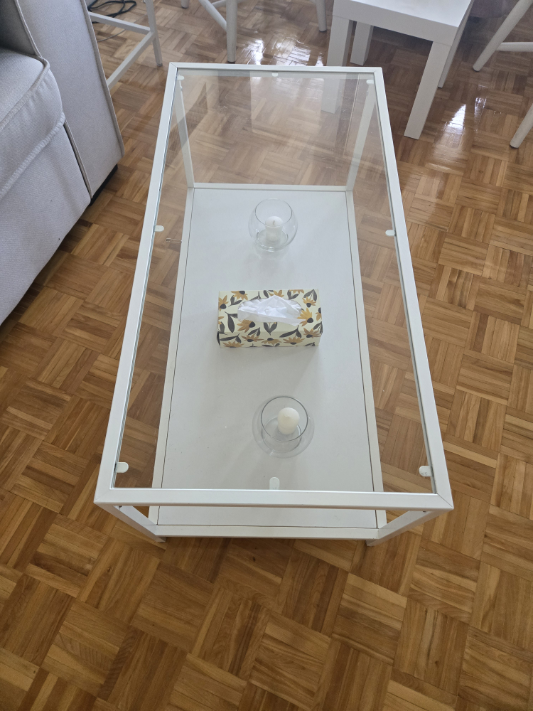 White Glass Coffee Table