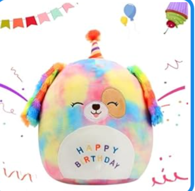 Brand new 14-in Happy Birthday Tie Dye Dog