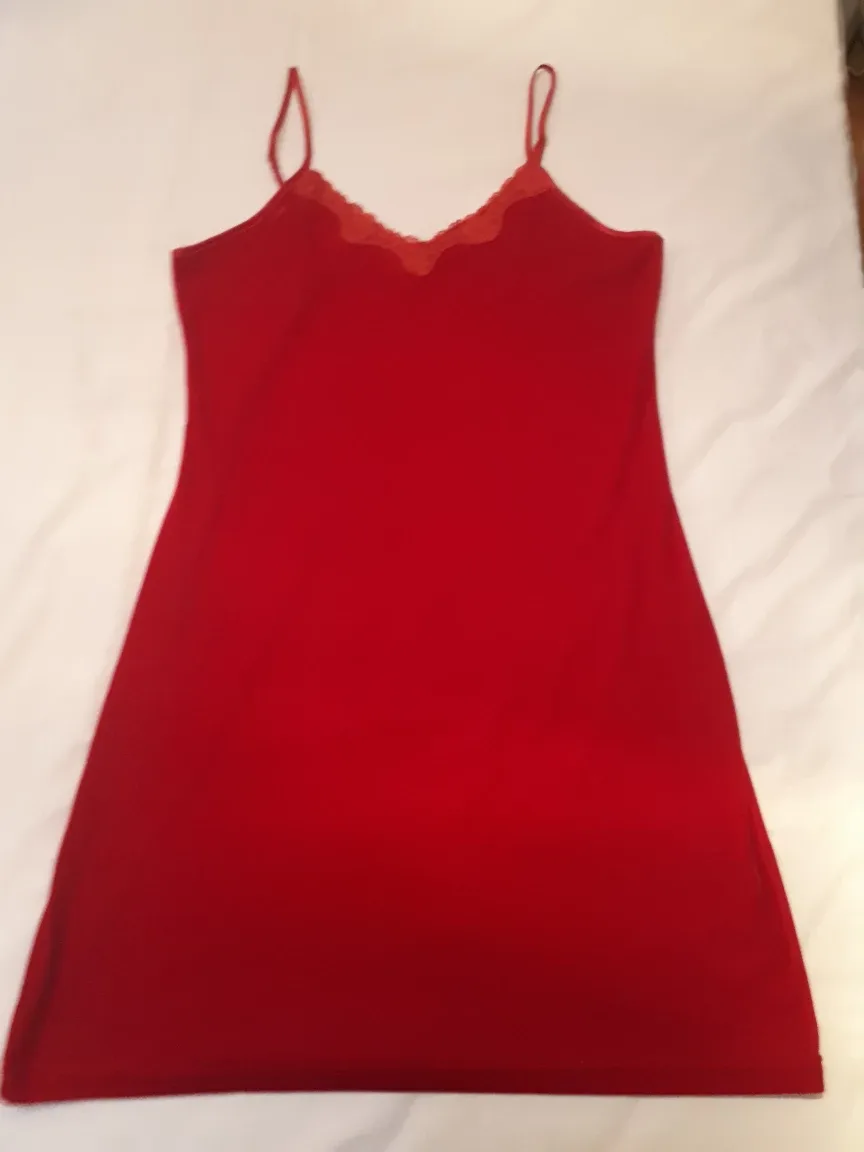 Red Lace-Trimmed Night Shirt thumbnail