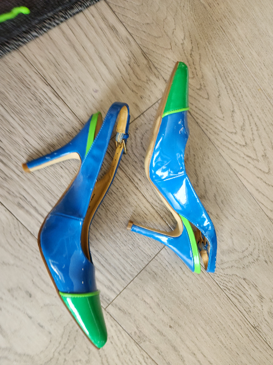 Nine West Blue and Green Slingback Heels #ThriftyPicks - photo 2